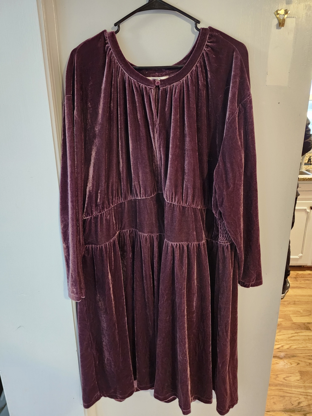 Terra & Sky Velvet Tiered Dress - Plum
